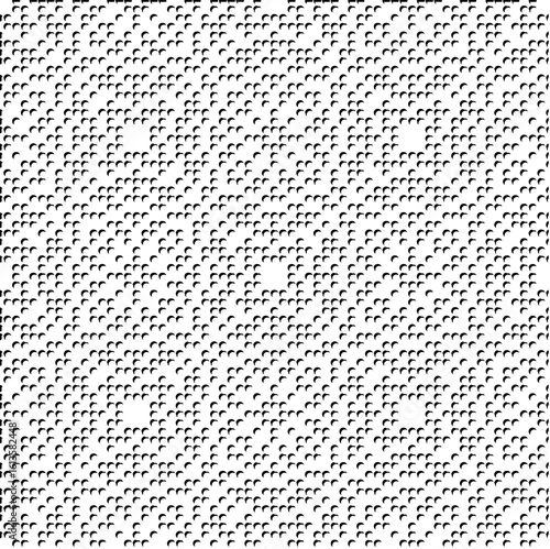 3d relief tiles.Vector pattern with symmetrical elements. Modern stylish abstract texture. Repeating tiles from striped elements. Black and white pattern.
