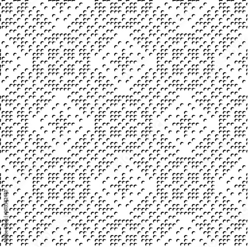 3d relief tiles.Vector pattern with symmetrical elements. Modern stylish abstract texture. Repeating tiles from striped elements. Black and white pattern.