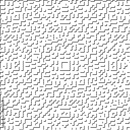 3d relief tiles.Vector pattern with symmetrical elements. Modern stylish abstract texture. Repeating tiles from striped elements. Black and white pattern.