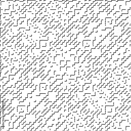 3d relief tiles.Vector pattern with symmetrical elements. Modern stylish abstract texture. Repeating tiles from striped elements. Black and white pattern.