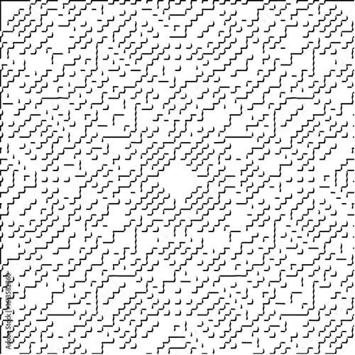 3d relief tiles.Vector pattern with symmetrical elements. Modern stylish abstract texture. Repeating tiles from striped elements. Black and white pattern.
