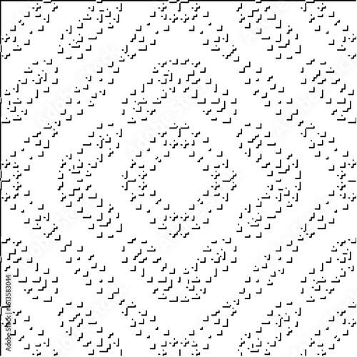 3d relief tiles.Vector pattern with symmetrical elements. Modern stylish abstract texture. Repeating tiles from striped elements. Black and white pattern.