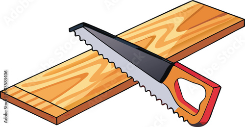Saw cutting wooden planks tool