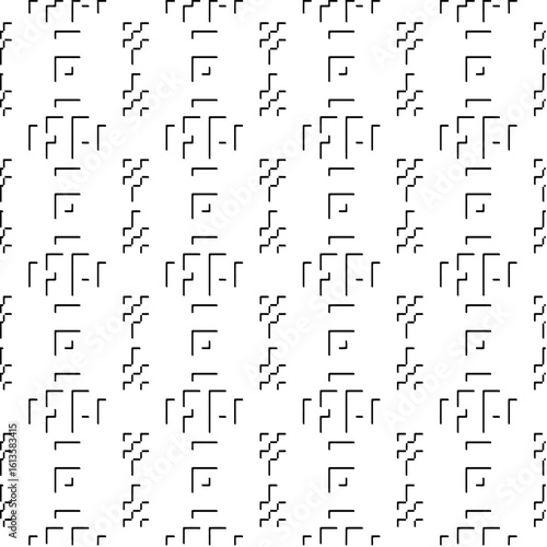 3d relief tiles.Vector pattern with symmetrical elements. Modern stylish abstract texture. Repeating tiles from striped elements. Black and white pattern.
