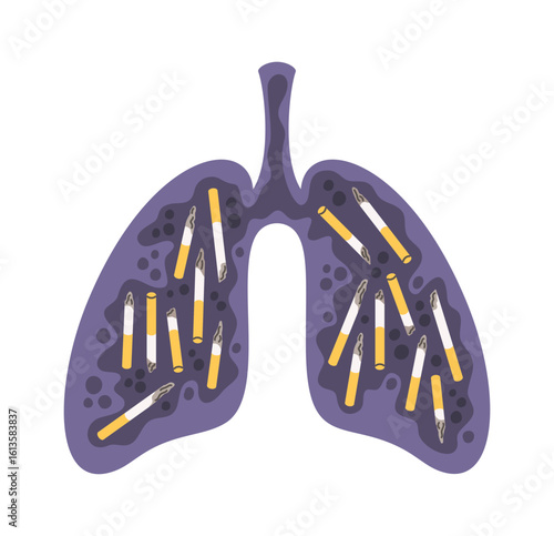 Diseased lungs cigarette effect design