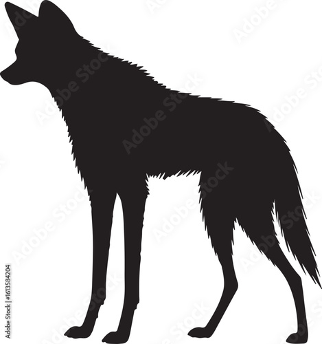 Maned Wolf Solid Vector Silhouette
