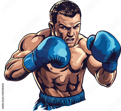 boxer with boxing gloves