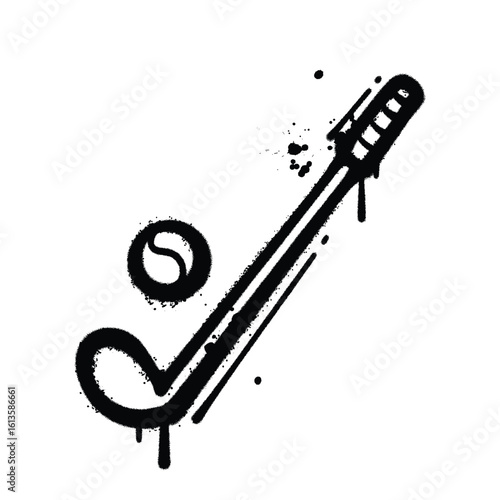 Graffiti Spray stick golf on isolated white background