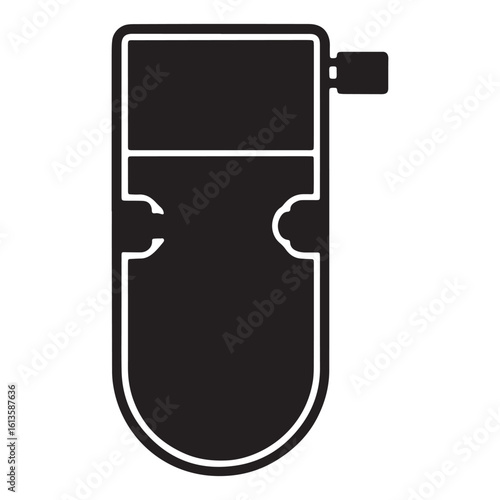 Detailed Silhouette of a Handcuff Case for Law Enforcement on Transparent Backdrop Vector