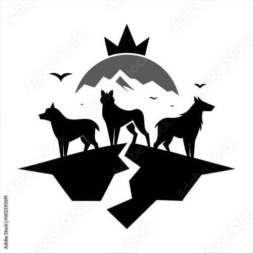 Canvas Print wild animals silhouette