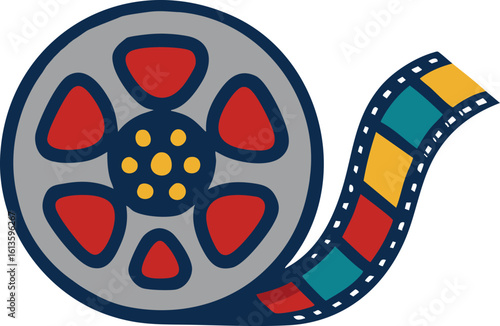 Colorful Film Reel Icon – Creative Media and Entertainment Symbol