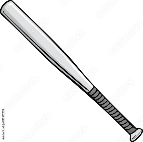 A simple, stylized illustration of a baseball bat.