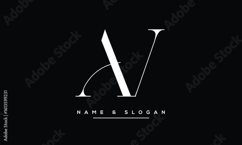 AV, VA, A, V Abstract Letters Logo Monogram