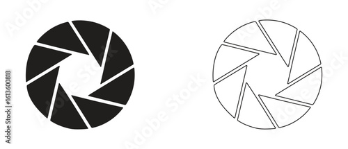 Aperture icon flat and line style vector