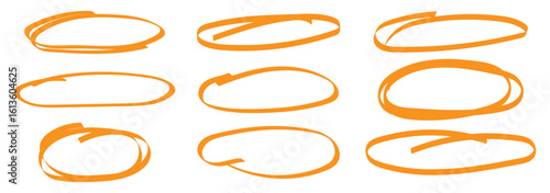 Hand drawn scribble circles set. Set of Hand drawn circle line sketch. Highlight circle frames. Vector illustrator.