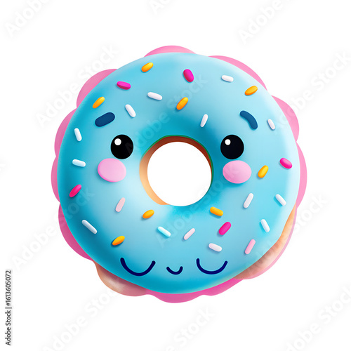 Soft Stuffed Donut Pillow with Pink and Blue Frosting – Fun Toy