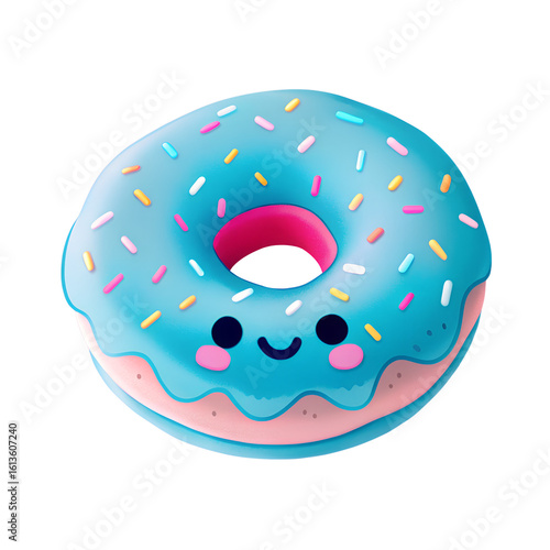 Kawaii Style Donut Toy in Plush Fabric – Pastel Frosting and Sprinkles