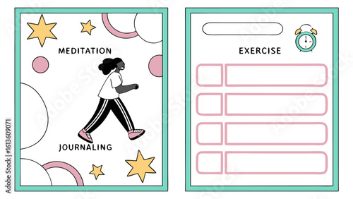 Promoting a healthy lifestyle with meditation journaling and exercise tracking for improved well being and self care