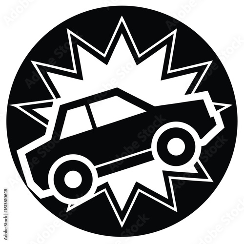 car crash vector icon