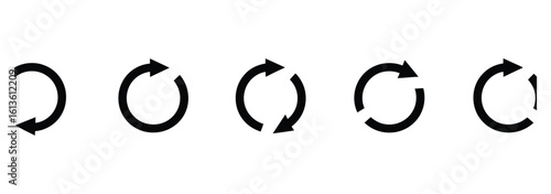 WebVector art of a set of circular arrows isolated on white background illustrates concepts of rotation, repetition, and cyclical processes