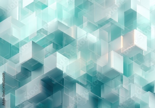 Abstract geometric pattern of translucent cubes