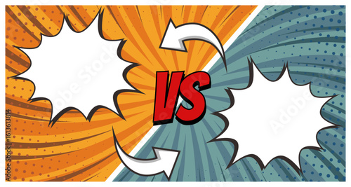 Comic Book Battle Versus Concept background