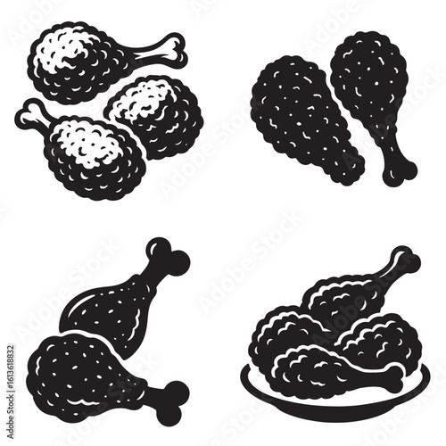 Illustration of fried chicken leg fried chicken fast food menu object stock vector illustration