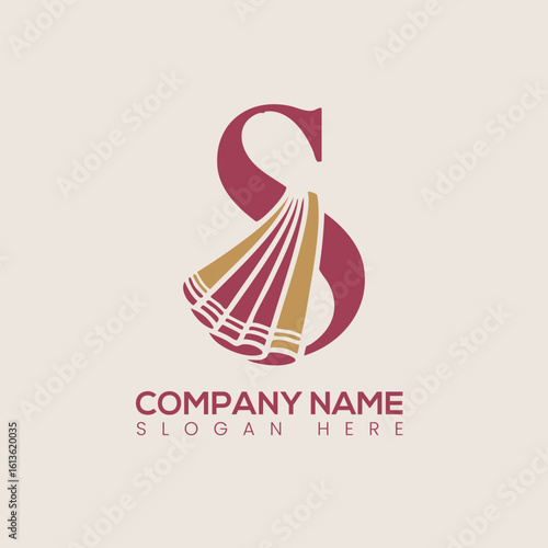 Logo featuring initial s and saree draping