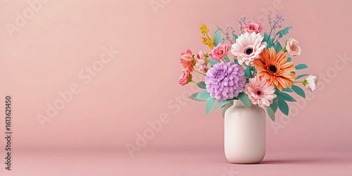 Wallpaper Mural Petals in Reverie Bouquet of Flowers in Vase, ai generated. Torontodigital.ca