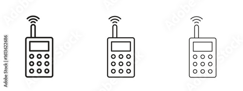 Transmitter icon symbol line. Editable stroke width