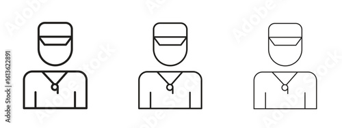 Trainer icon symbol line. Editable stroke width