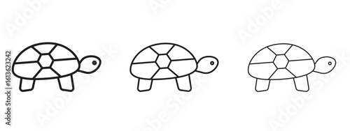 Tortoise icon symbol line. Editable stroke width