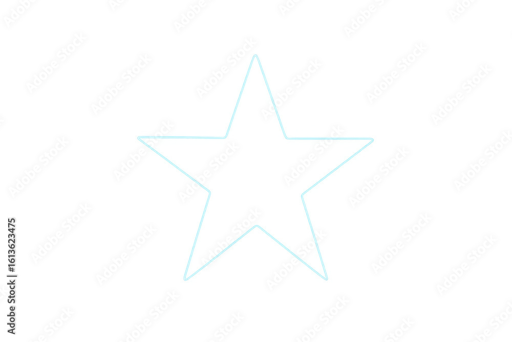 Obraz premium Vibrant neon blue star glowing intensely on transparent backdrop, adding contemporary visual energy to design compositions