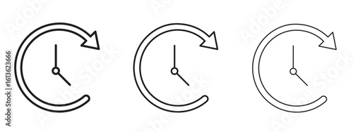 Timelapse icon symbol line. Editable stroke width