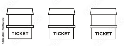 Ticket window icon symbol line. Editable stroke width