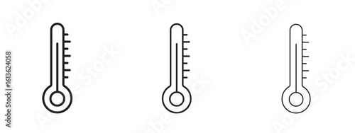 Thermometer icon symbol line. Editable stroke width