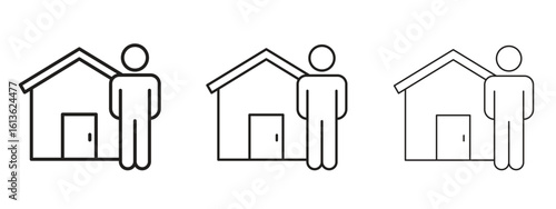Tenant icon symbol line. Editable stroke width