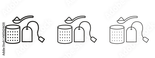 Tea infuser icon symbol line. Editable stroke width