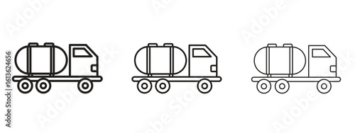 Tank truck icon symbol line. Editable stroke width