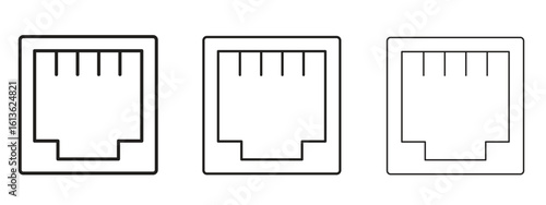 TCP icon symbol line. Editable stroke width