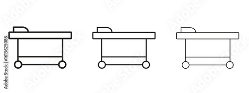 Stretcher icon symbol line. Editable stroke width