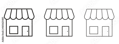 Store icon symbol line. Editable stroke width