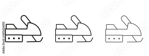 Snowmobile icon symbol line. Editable stroke width