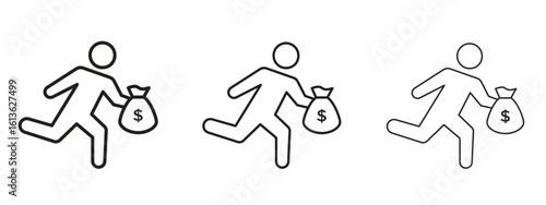 Robbery icon symbol line. Editable stroke width