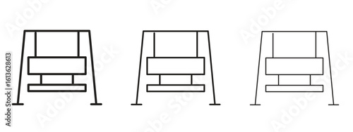 Porch swing icon symbol line. Editable stroke width