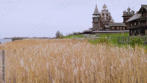 Kizhi churchyard, Kizhi. The museum is a reserve of wooden architecture. North of Russia, Lake Onega