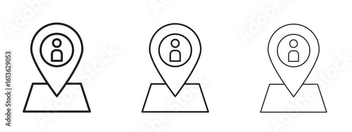 Placement icon symbol line. Editable stroke width