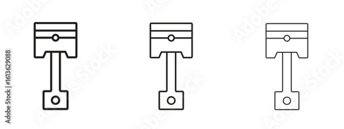 Piston icon symbol line. Editable stroke width