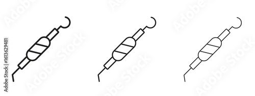 Periodontal scaler icon symbol line. Editable stroke width
