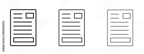 News feed icon symbol line. Editable stroke width